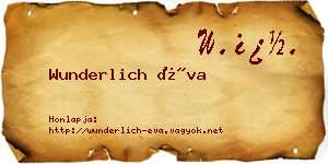 Wunderlich Éva névjegykártya